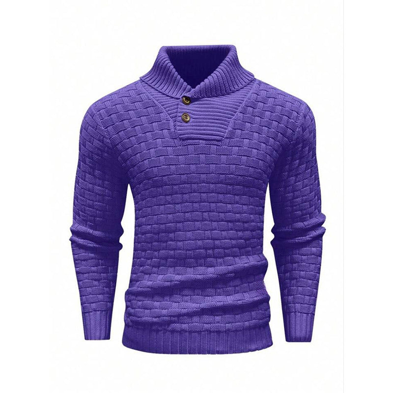 Turtleneck Sweater With Button Design
