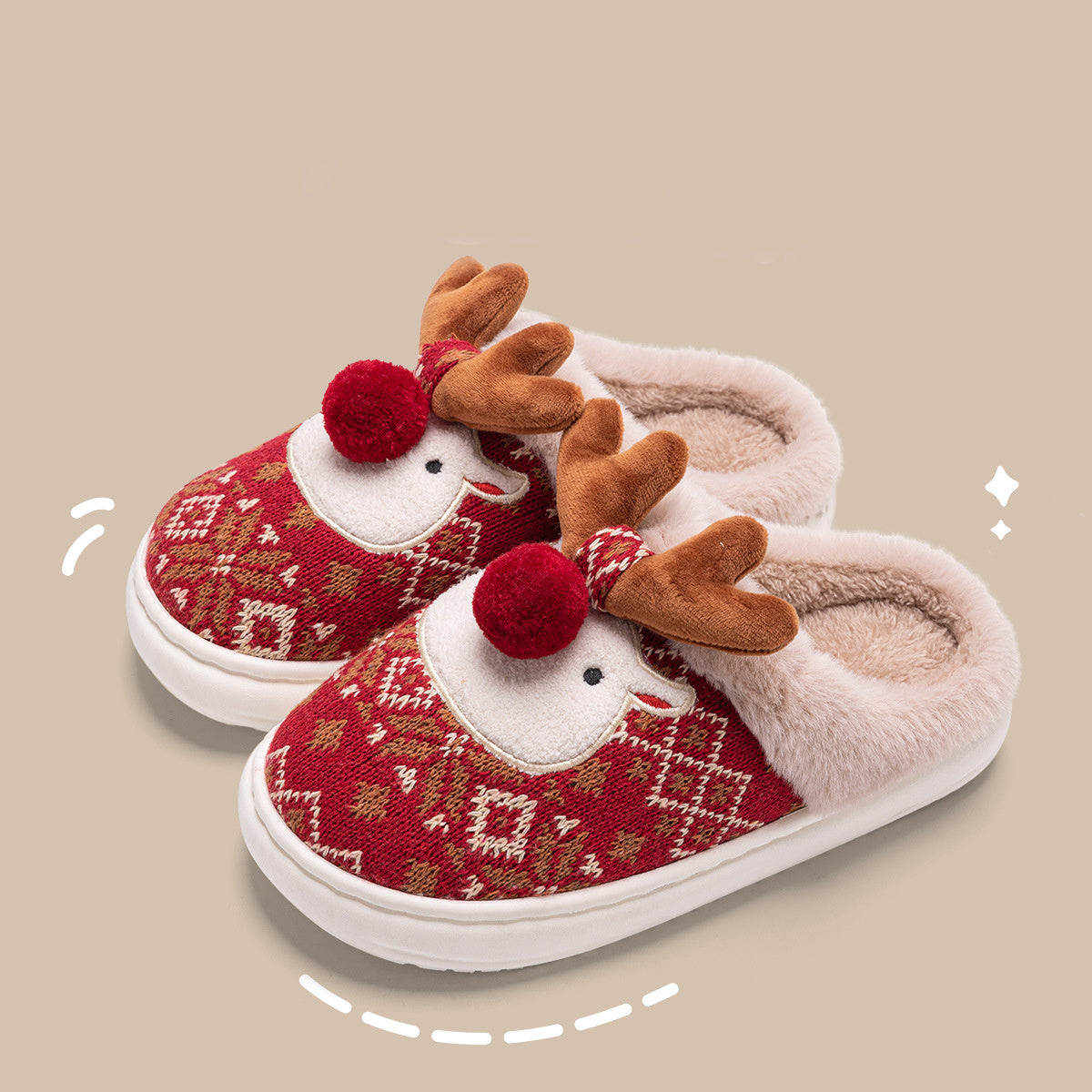Women’s Christmas Elk Slippers