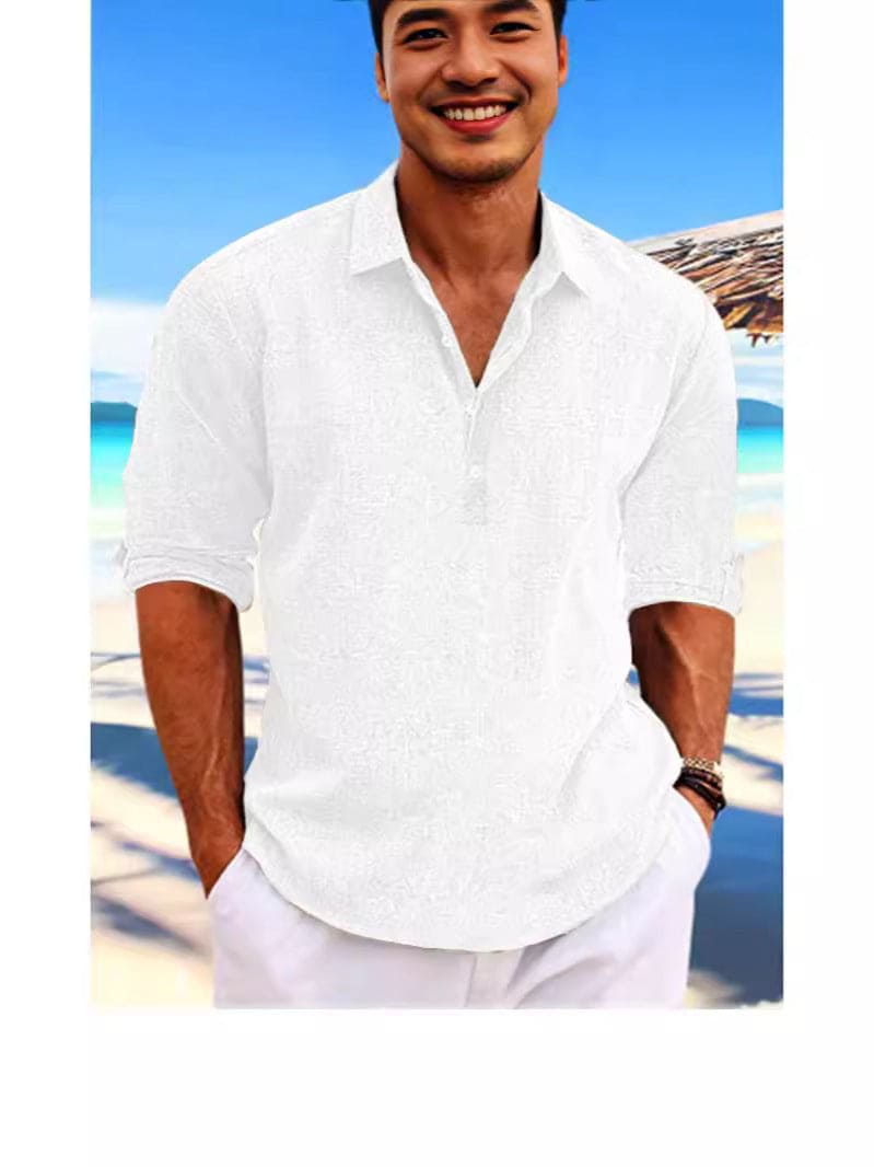 Men's Loose-Fit Hemp Cotton Shirt