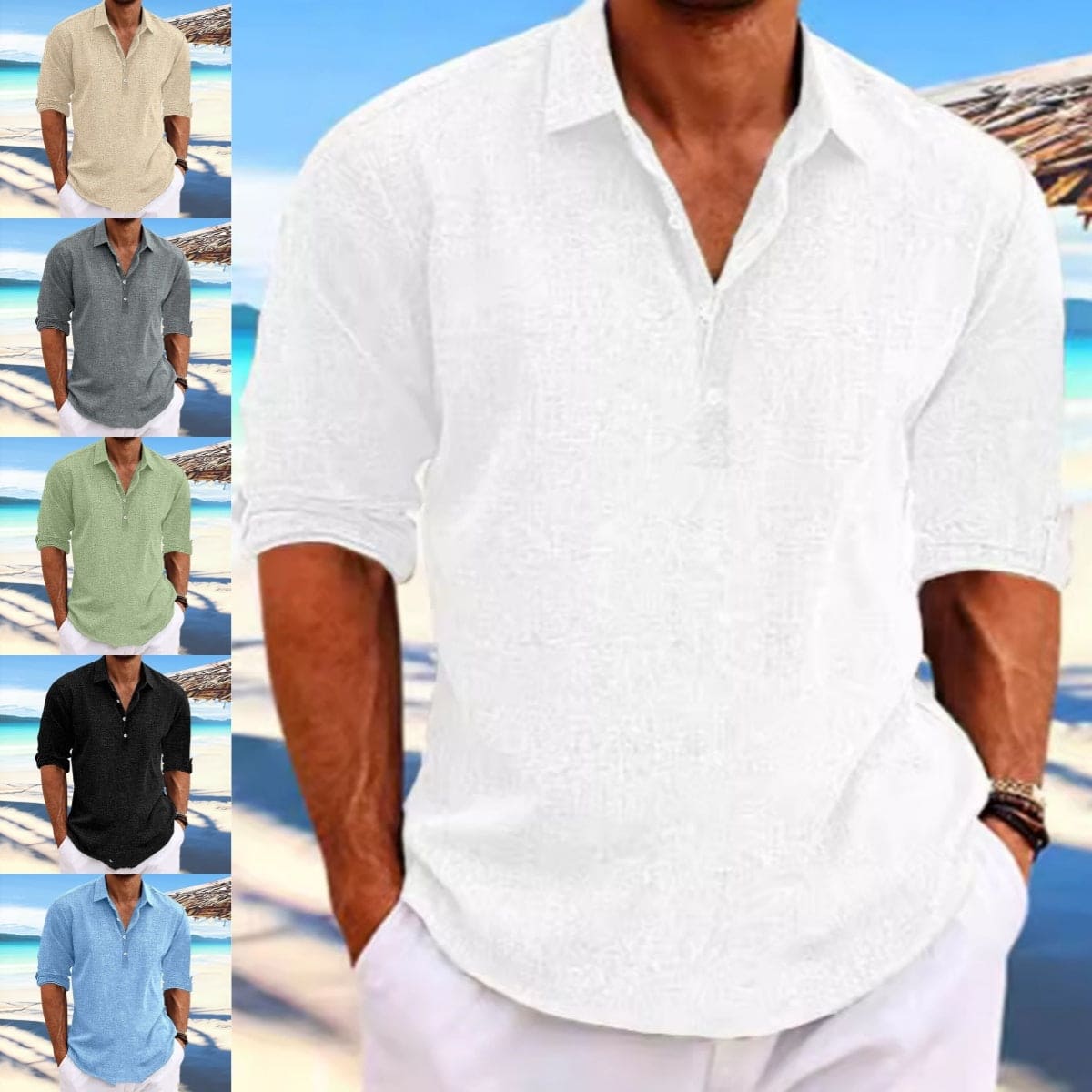 Men's Loose-Fit Hemp Cotton Shirt