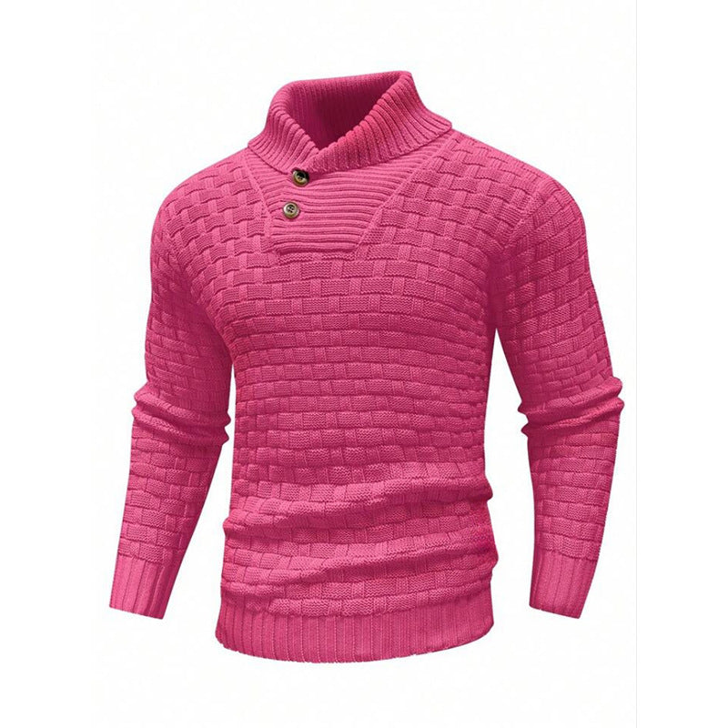 Turtleneck Sweater With Button Design