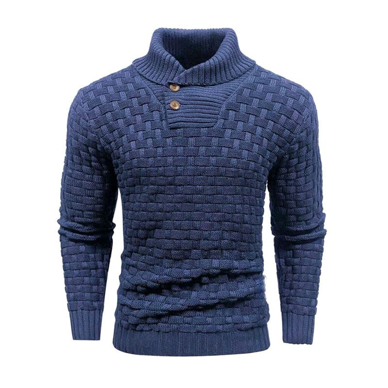 Turtleneck Sweater With Button Design