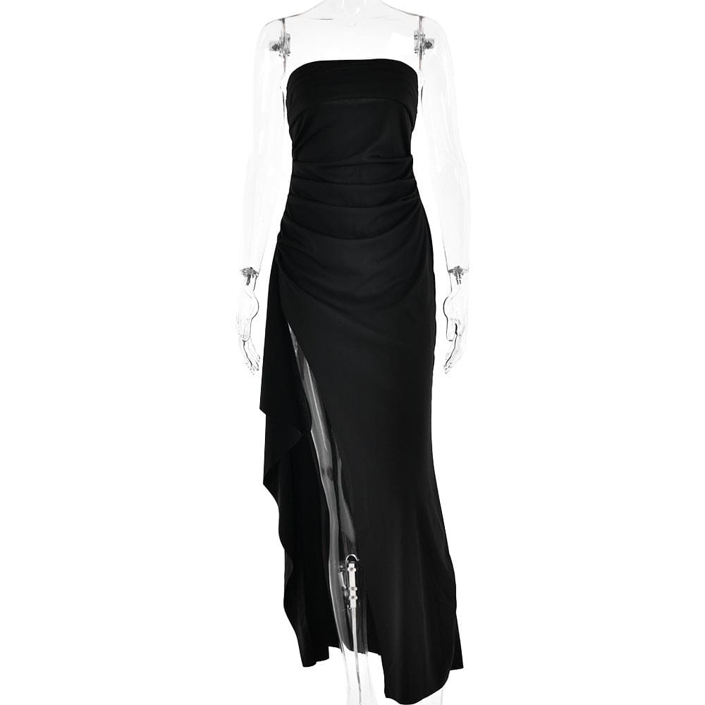 Women's Strapless Split Maxi Dress