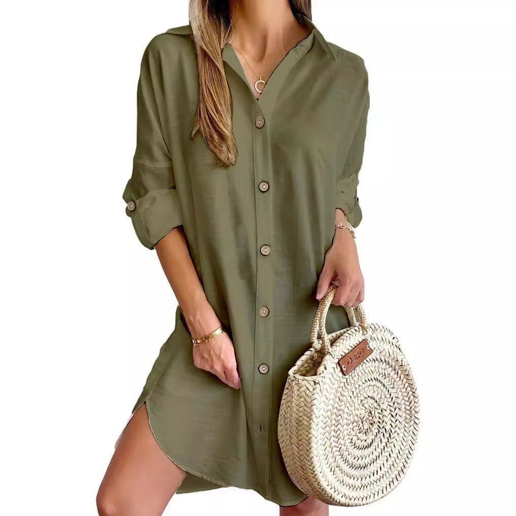 Women’s Long-Sleeve Shirt Dress