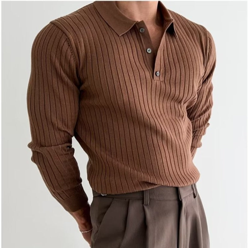 Solid Striped Men's Polo