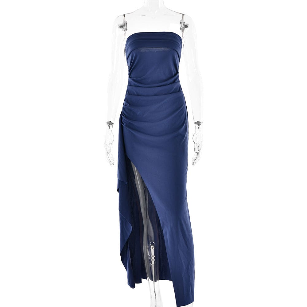 Women's Strapless Split Maxi Dress