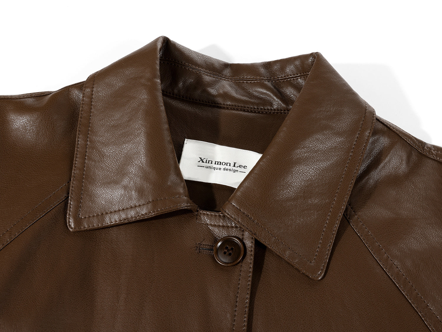 Slim-Fit Leather Coat