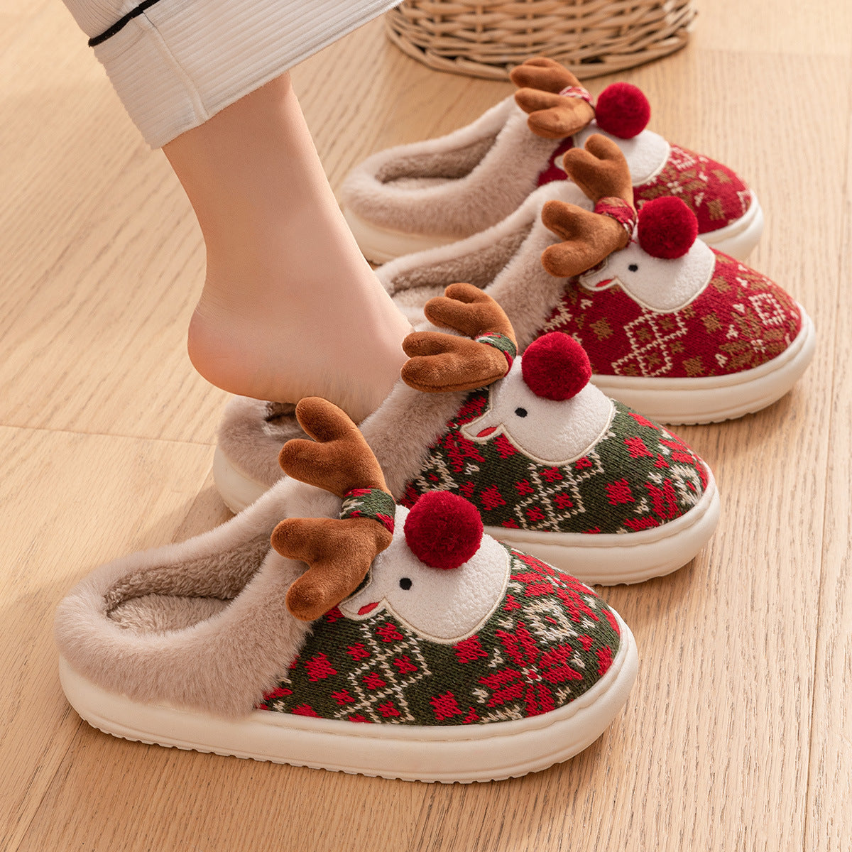 Women’s Christmas Elk Slippers