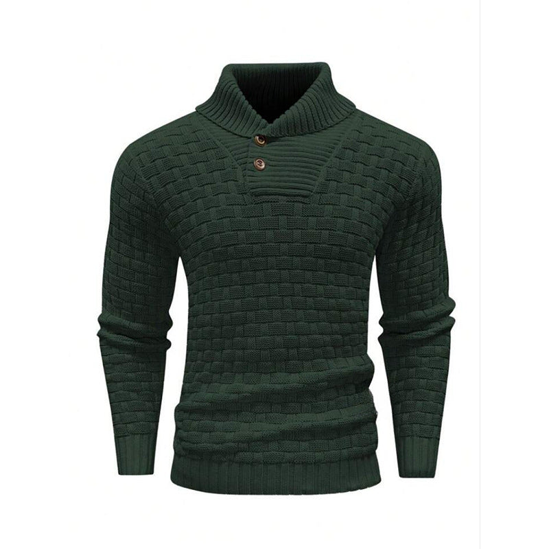 Turtleneck Sweater With Button Design