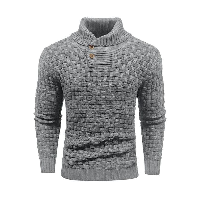 Turtleneck Sweater With Button Design
