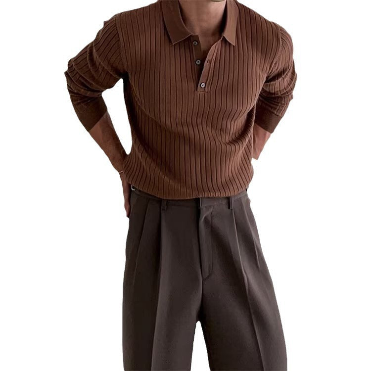 Solid Striped Men's Polo