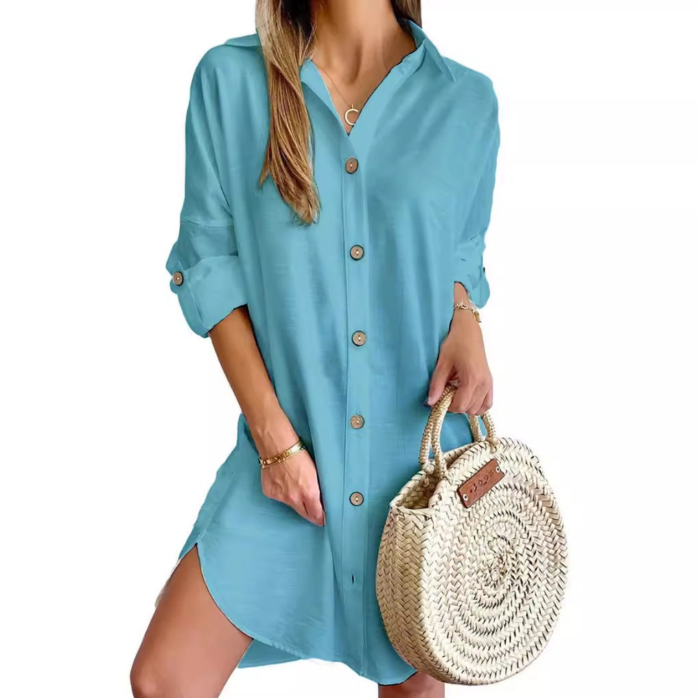 Women’s Long-Sleeve Shirt Dress