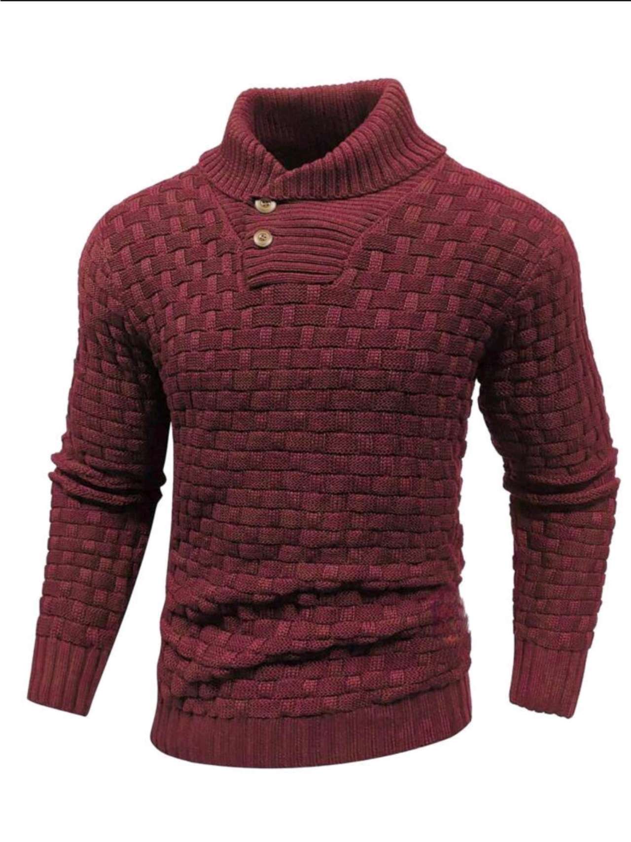 Turtleneck Sweater With Button Design