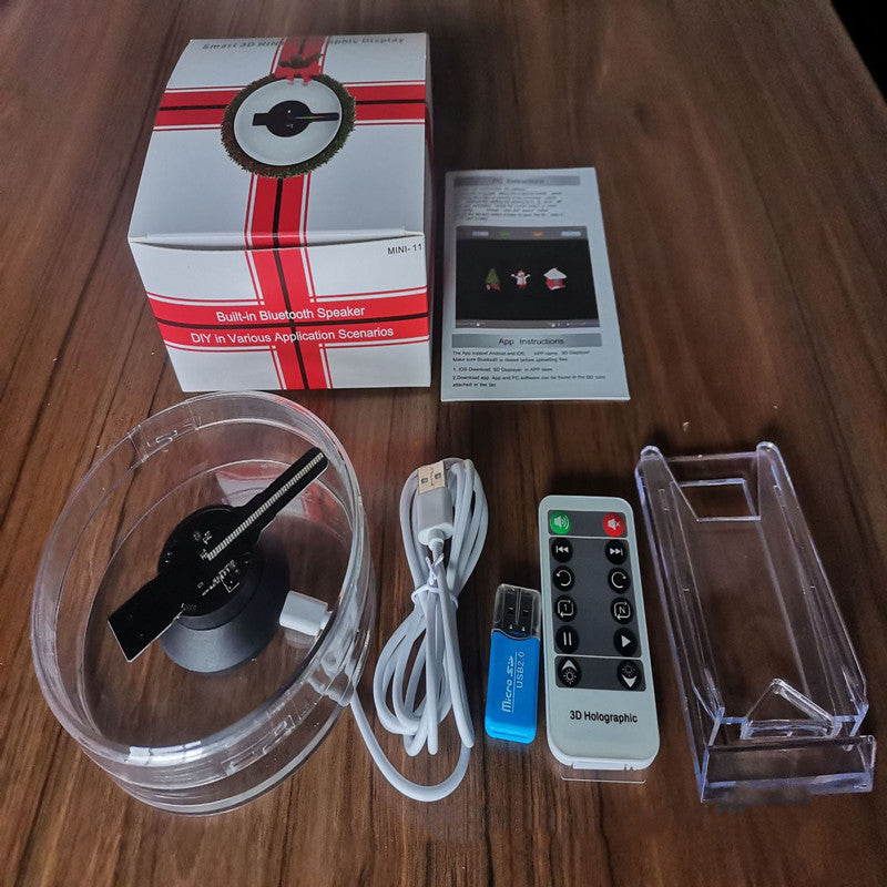 3D Holographic Fan 12cm Desktop/Stereo Decoration with Music Playback