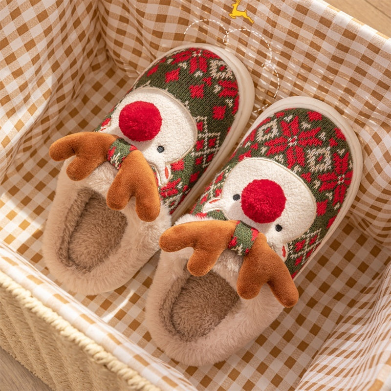 Women’s Christmas Elk Slippers