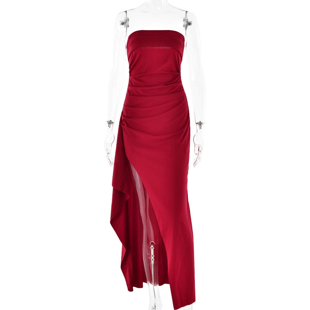 Women's Strapless Split Maxi Dress