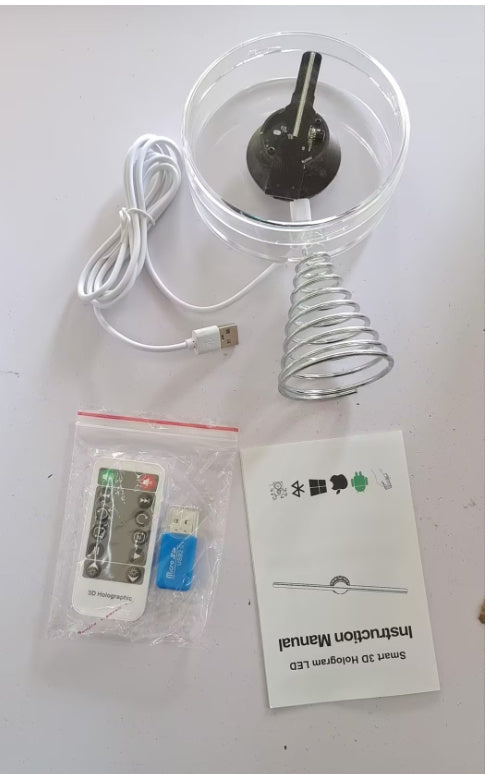 3D Holographic Fan 12cm Desktop/Stereo Decoration with Music Playback