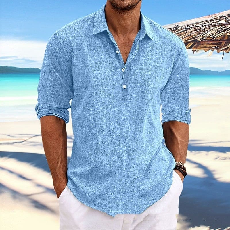 Men's Loose-Fit Hemp Cotton Shirt