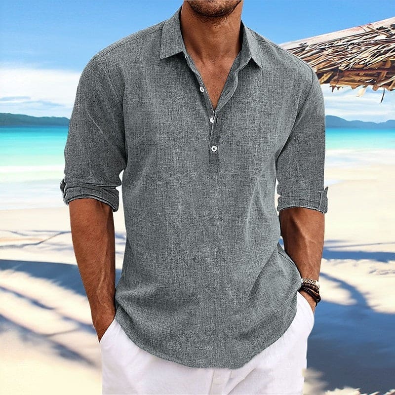 Men's Loose-Fit Hemp Cotton Shirt