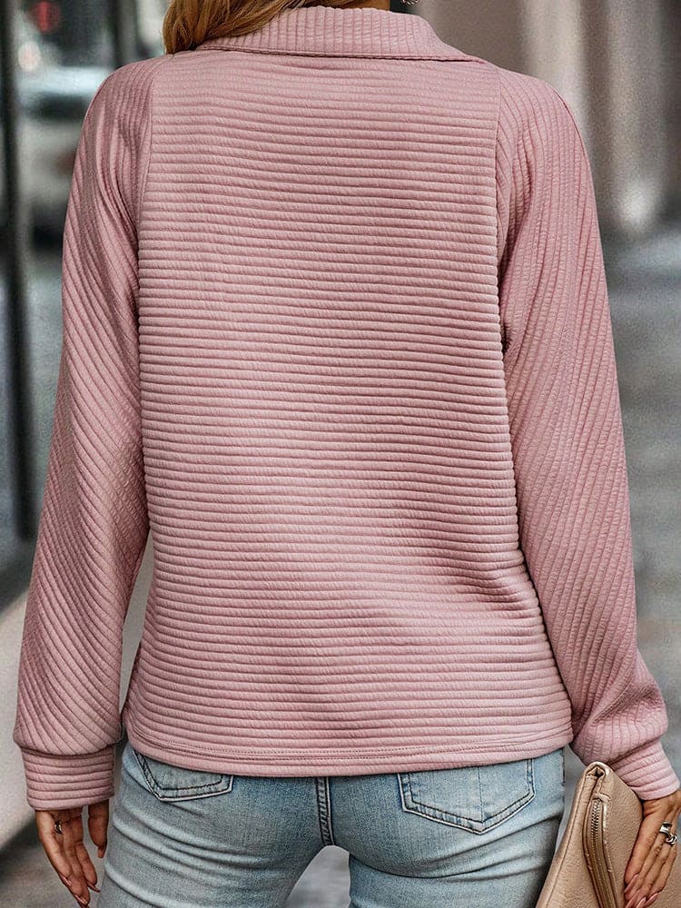 Women's Zipper Stand Collar Sweatshirt