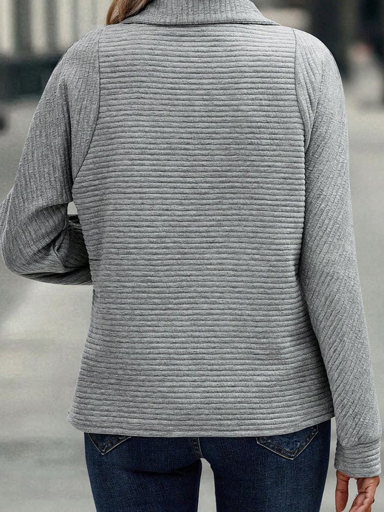 Women's Zipper Stand Collar Sweatshirt