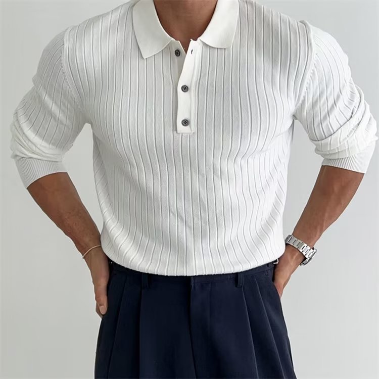 Solid Striped Men's Polo