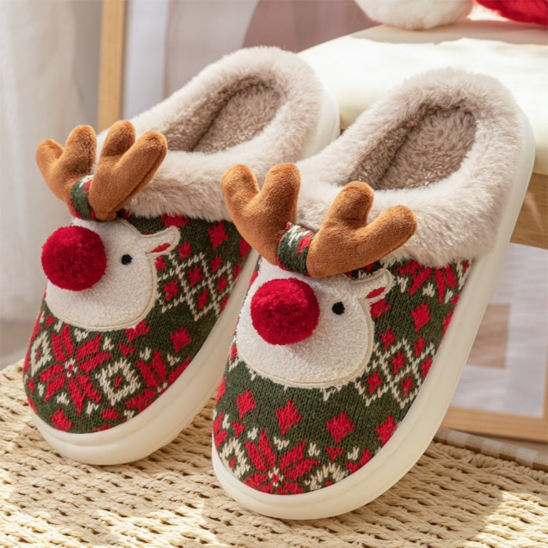Women’s Christmas Elk Slippers