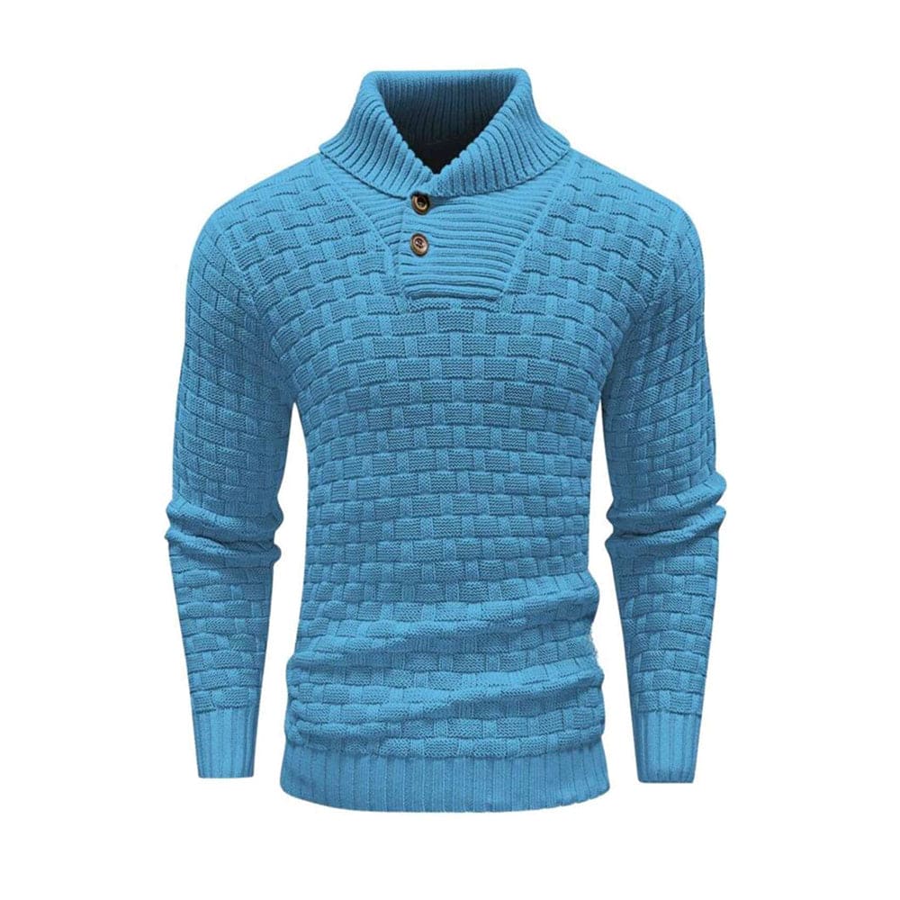 Turtleneck Sweater With Button Design