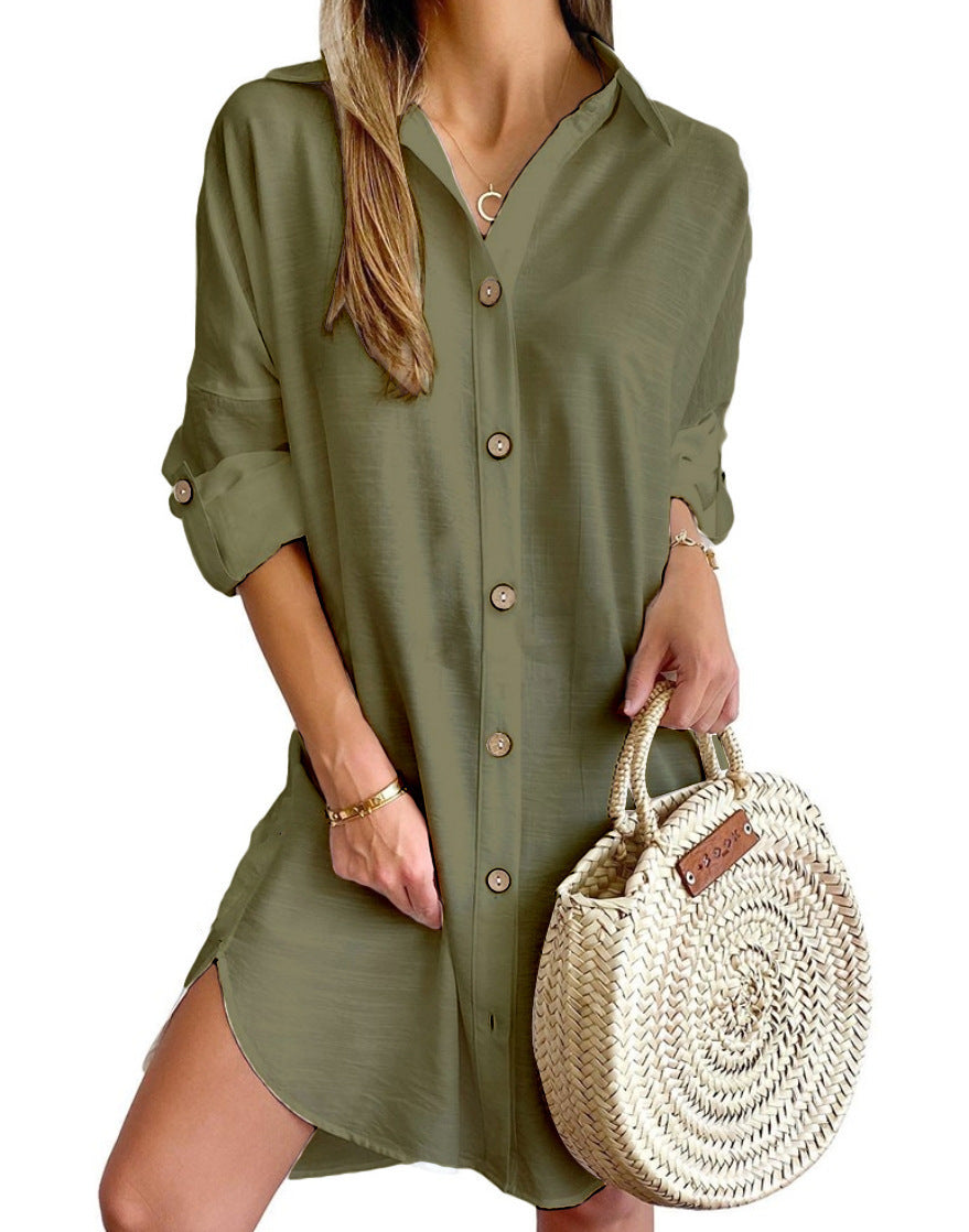 Women’s Long-Sleeve Shirt Dress