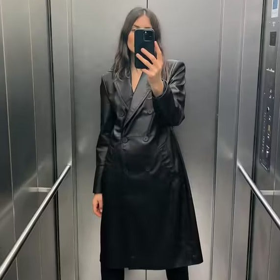 Women’s Loose Leather Coat