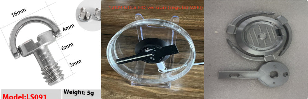 3D Holographic Fan 12cm Desktop/Stereo Decoration with Music Playback