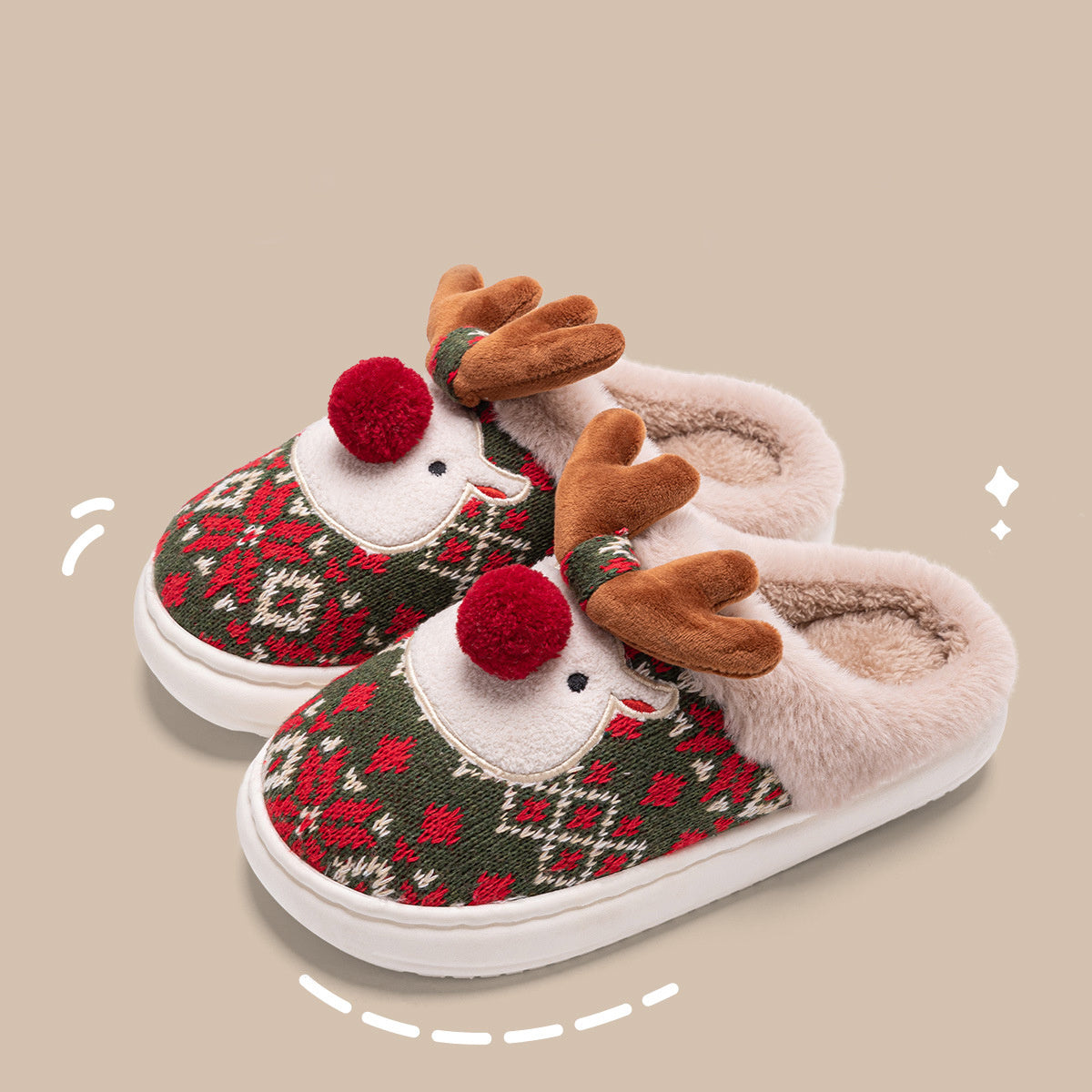 Women’s Christmas Elk Slippers