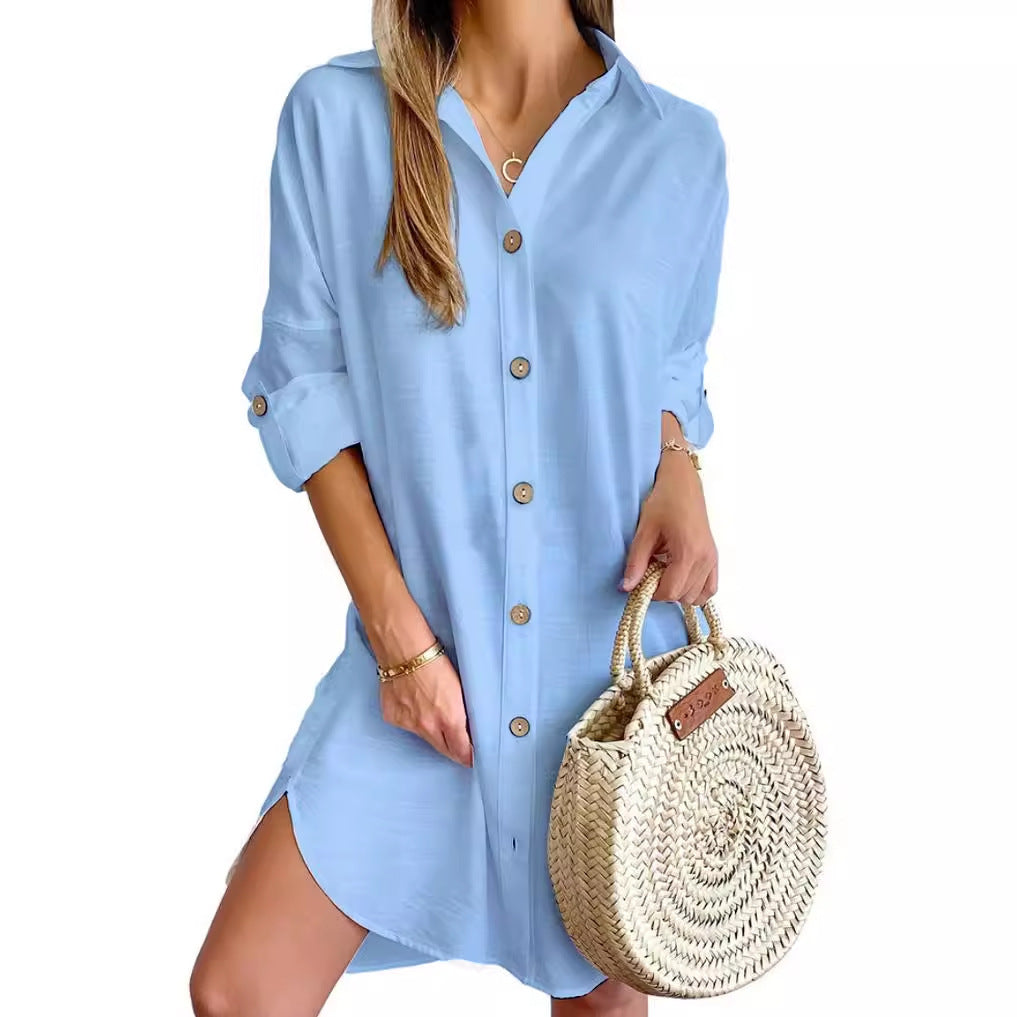 Women’s Long-Sleeve Shirt Dress