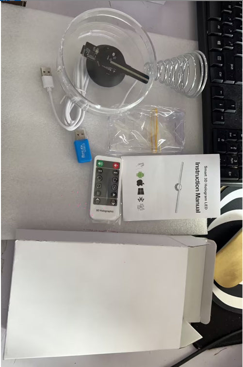 3D Holographic Fan 12cm Desktop/Stereo Decoration with Music Playback