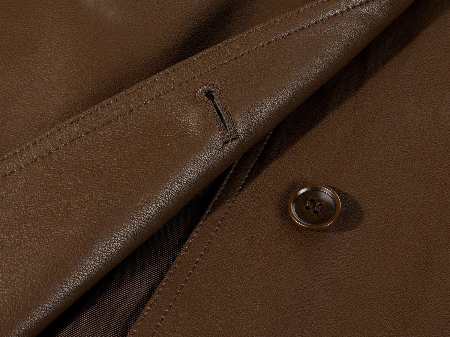 Slim-Fit Leather Coat