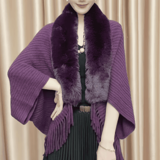 Winter Knitted Fringe Fur Collar Scarf